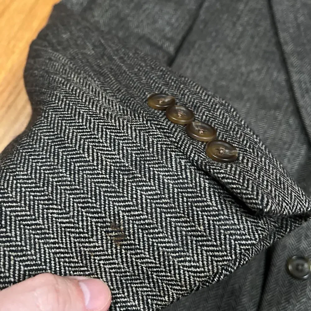 Polo University Club Ralph Lauren Herringbone Wool Tweed Sport Coat Blazer 42”